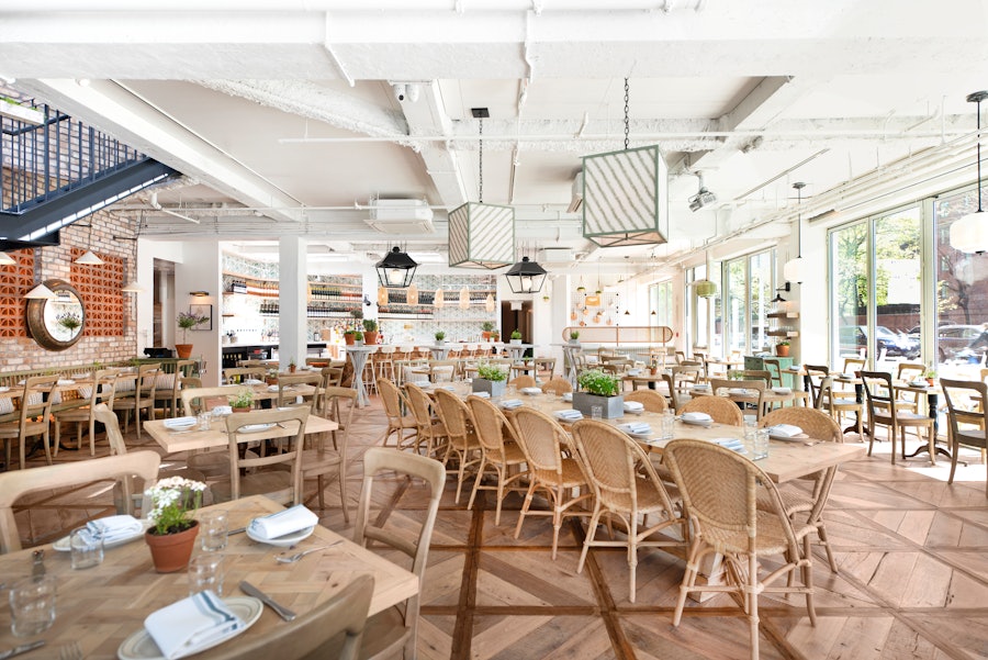 The dining room at Rosemary's East.